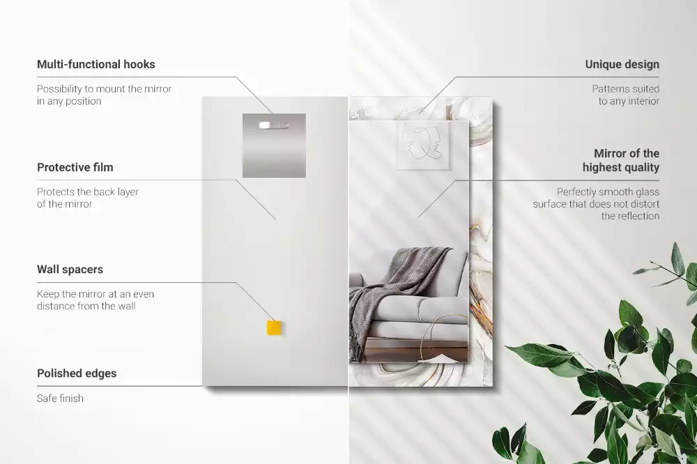 Rechteckiger spiegel Abstraktes Marmormuster