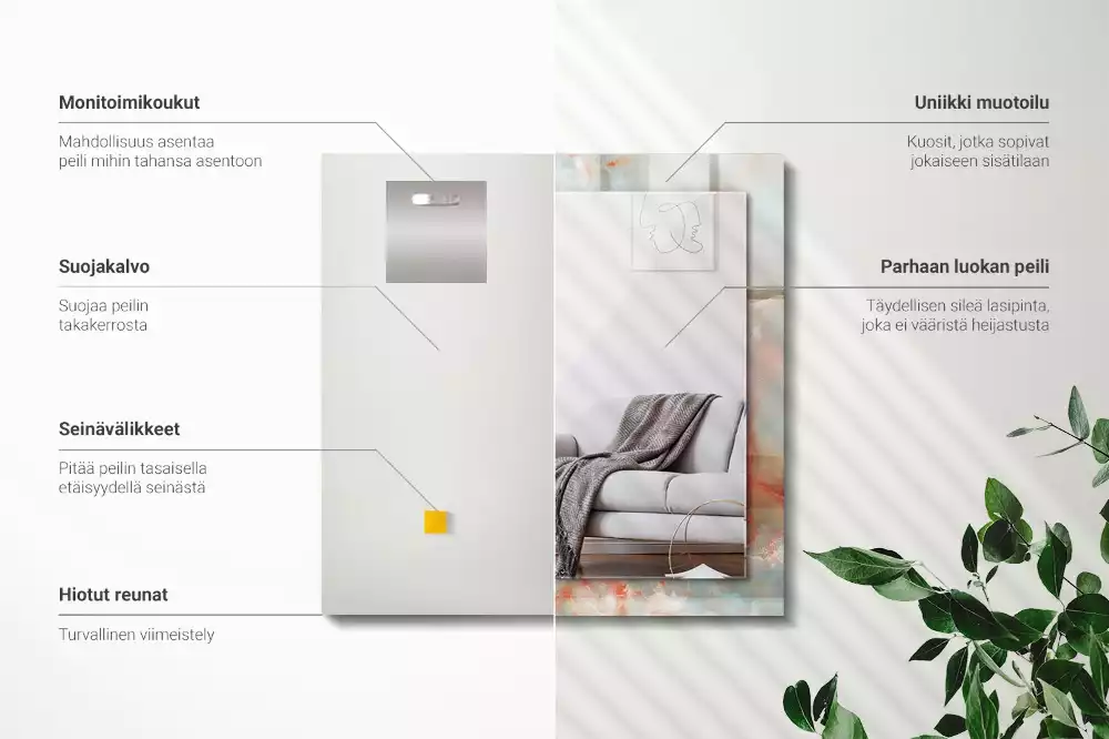 Spiegel mit rechteckigem aufdruck Abstrakte bunte Textur