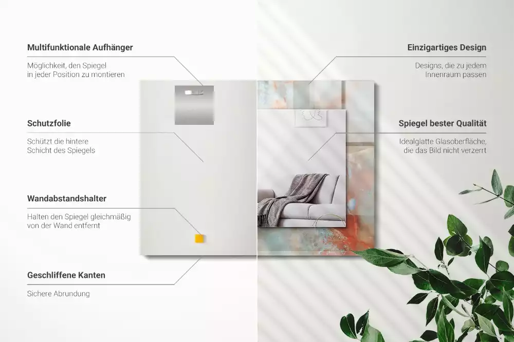 Spiegel mit rechteckigem aufdruck Abstrakte bunte Textur