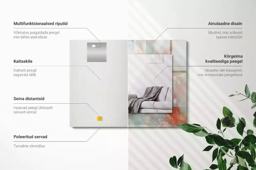 Spiegel mit rechteckigem aufdruck Abstrakte bunte Textur