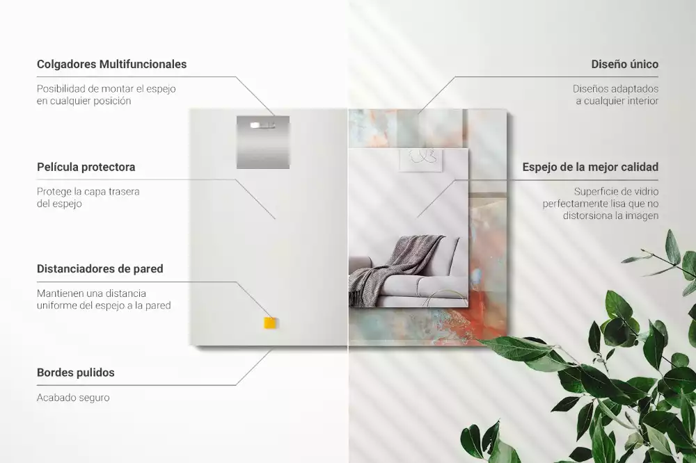 Spiegel mit rechteckigem aufdruck Abstrakte bunte Textur