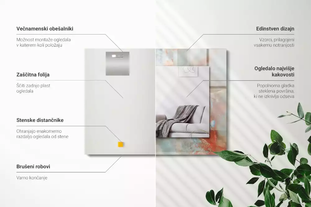 Spiegel mit rechteckigem aufdruck Abstrakte bunte Textur