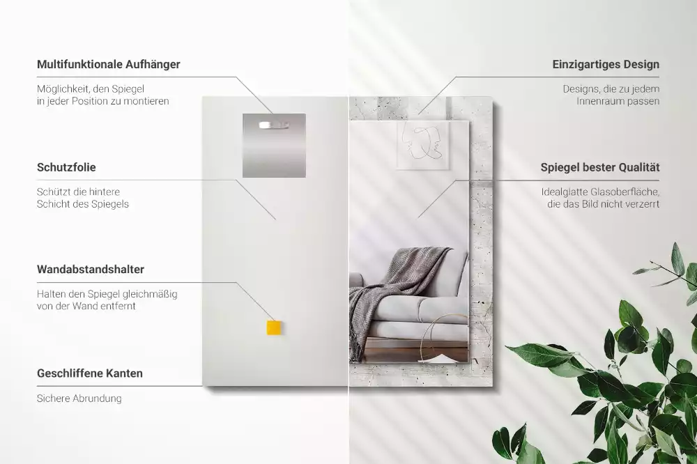 Rechteckiger spiegel Rissige Betonwand