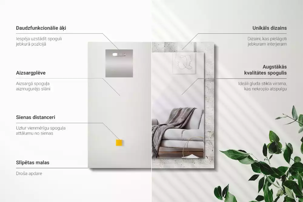 Rechteckiger spiegel Rissige Betonwand