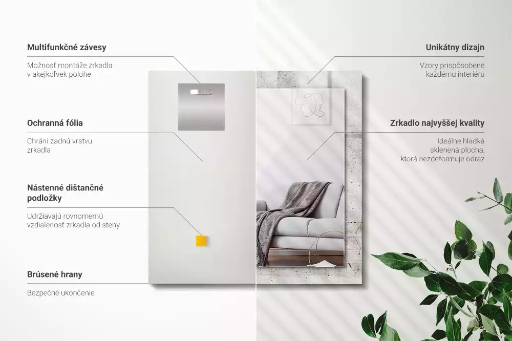 Rechteckiger spiegel Rissige Betonwand