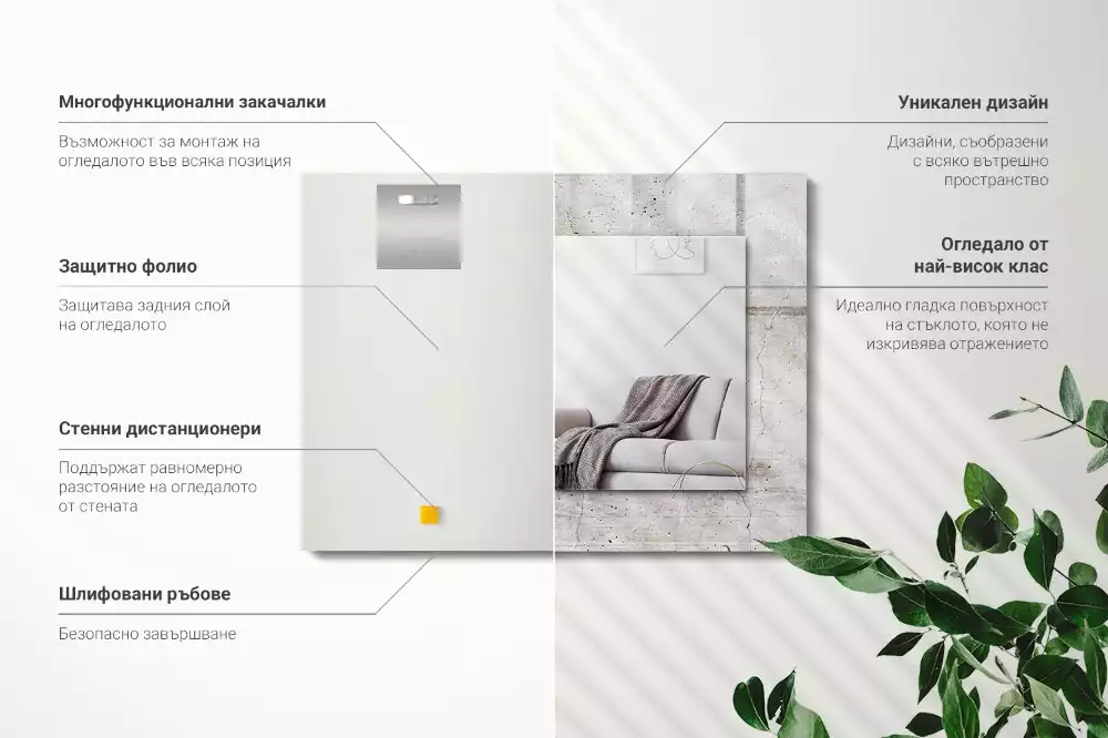 Rechteckiger spiegel Rissige Betonwand