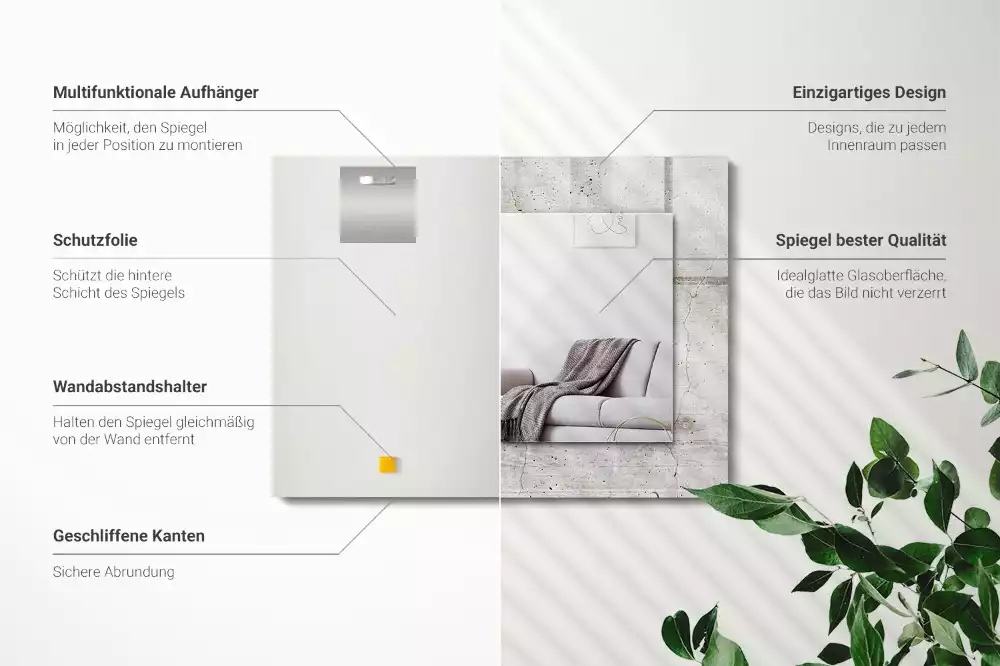 Rechteckiger spiegel Rissige Betonwand