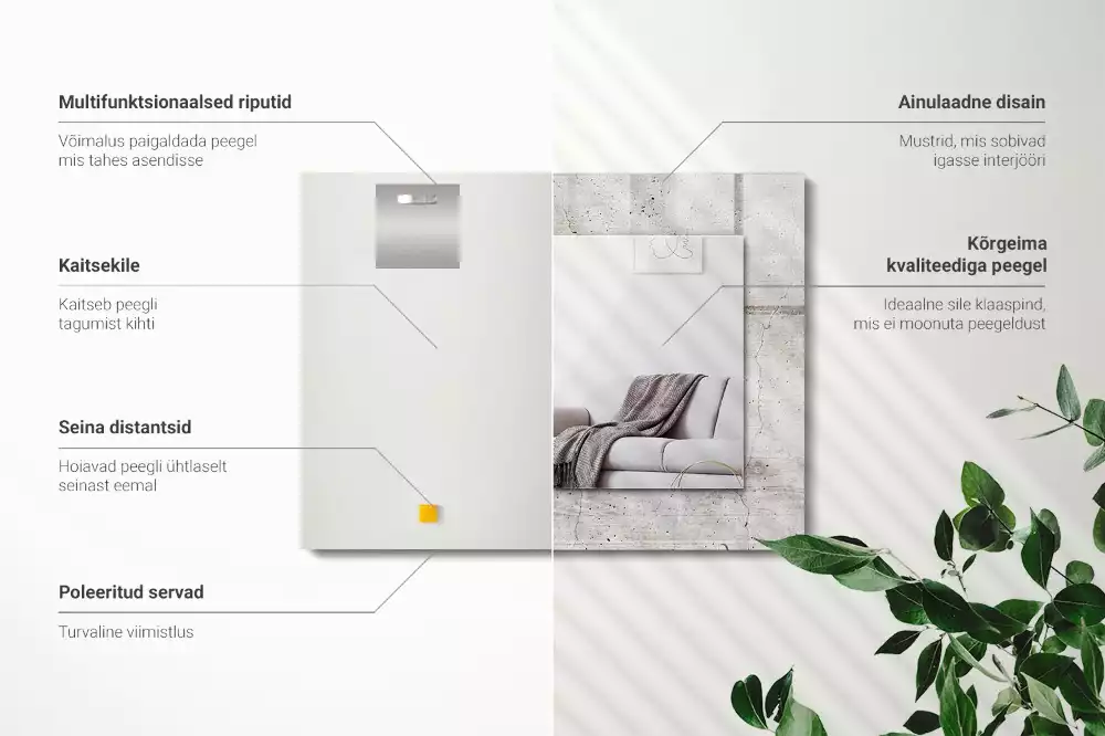 Rechteckiger spiegel Rissige Betonwand