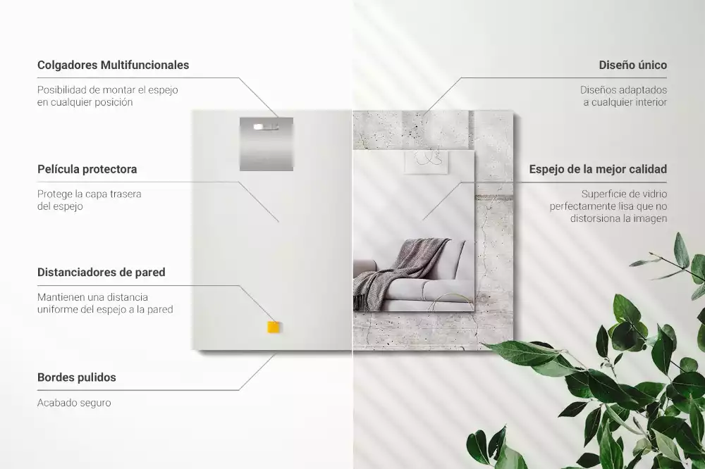 Rechteckiger spiegel Rissige Betonwand