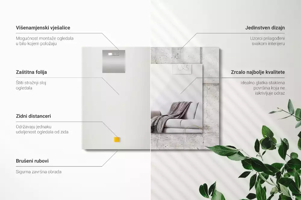 Rechteckiger spiegel Rissige Betonwand