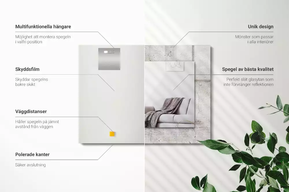 Rechteckiger spiegel Rissige Betonwand