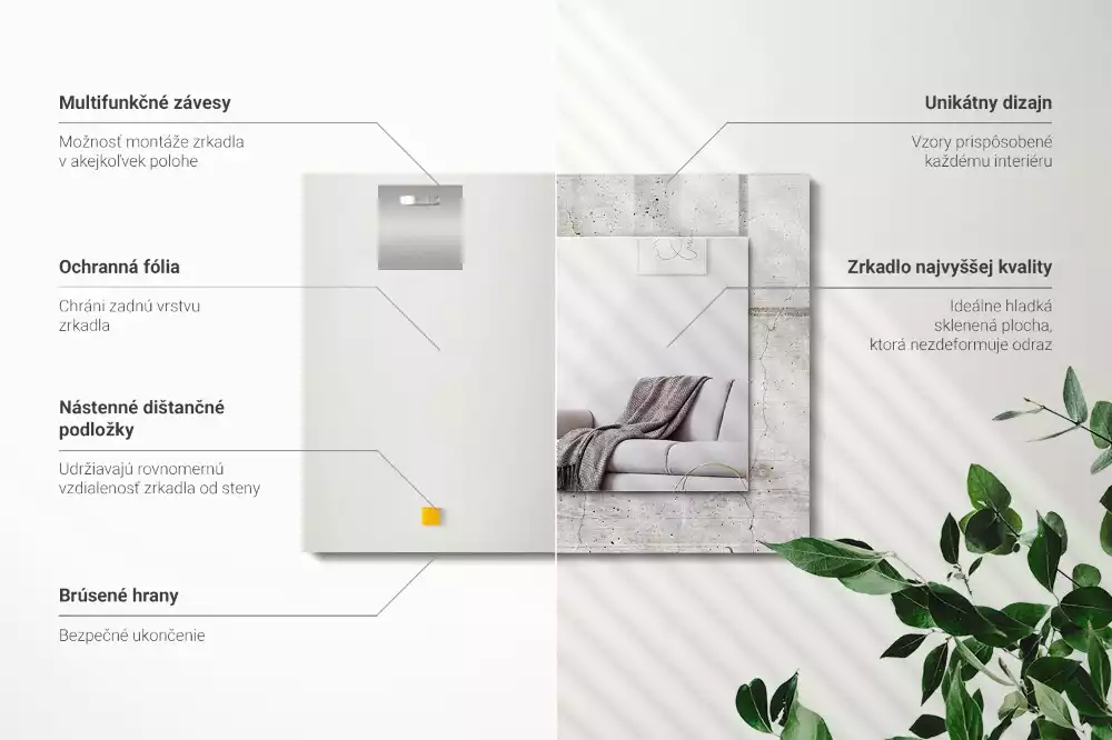 Rechteckiger spiegel Rissige Betonwand