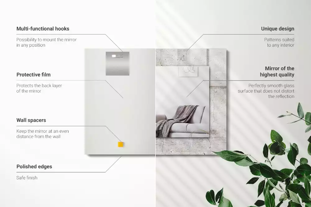 Rechteckiger spiegel Rissige Betonwand