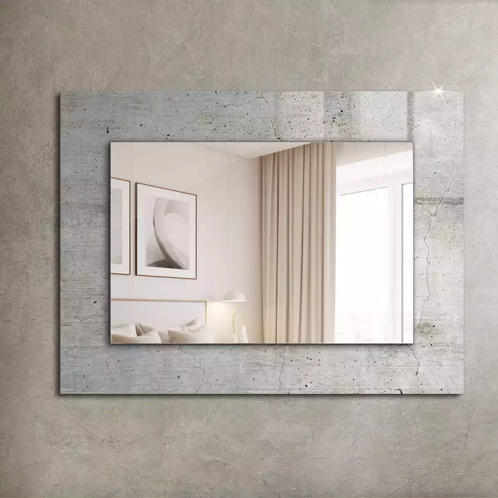 Rechteckiger spiegel Rissige Betonwand