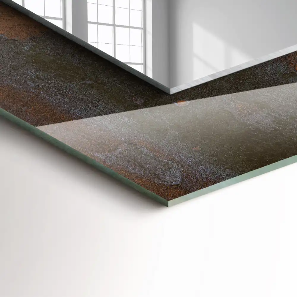 Rechteckiger spiegel Modischer Rostmetall