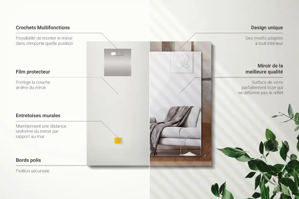 Rechteckiger spiegel Modischer Rostmetall