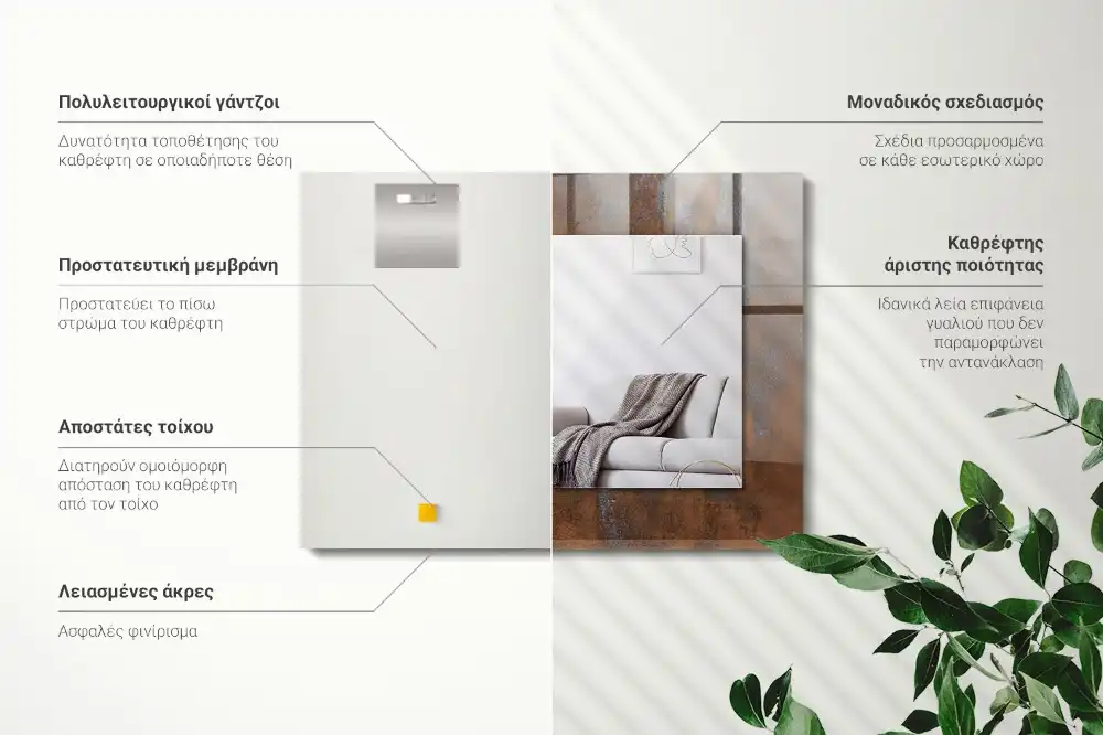 Rechteckiger spiegel Modischer Rostmetall