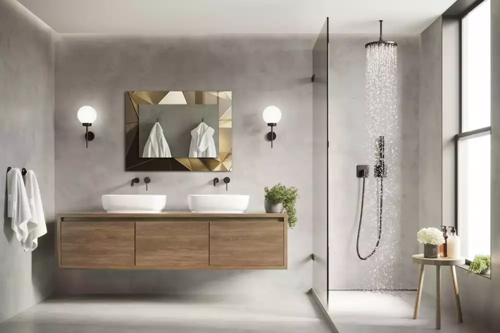 Rechteckiger dekorativer spiegel Geometrische Formen