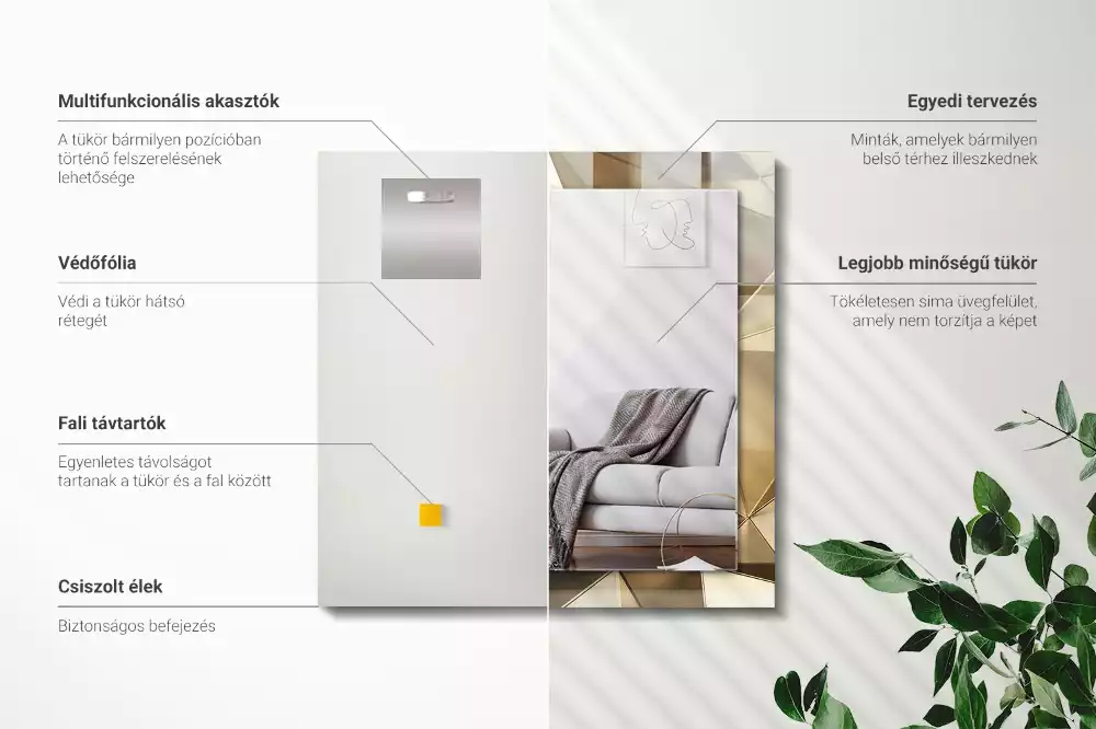 Rechteckiger dekorativer spiegel Geometrische Formen