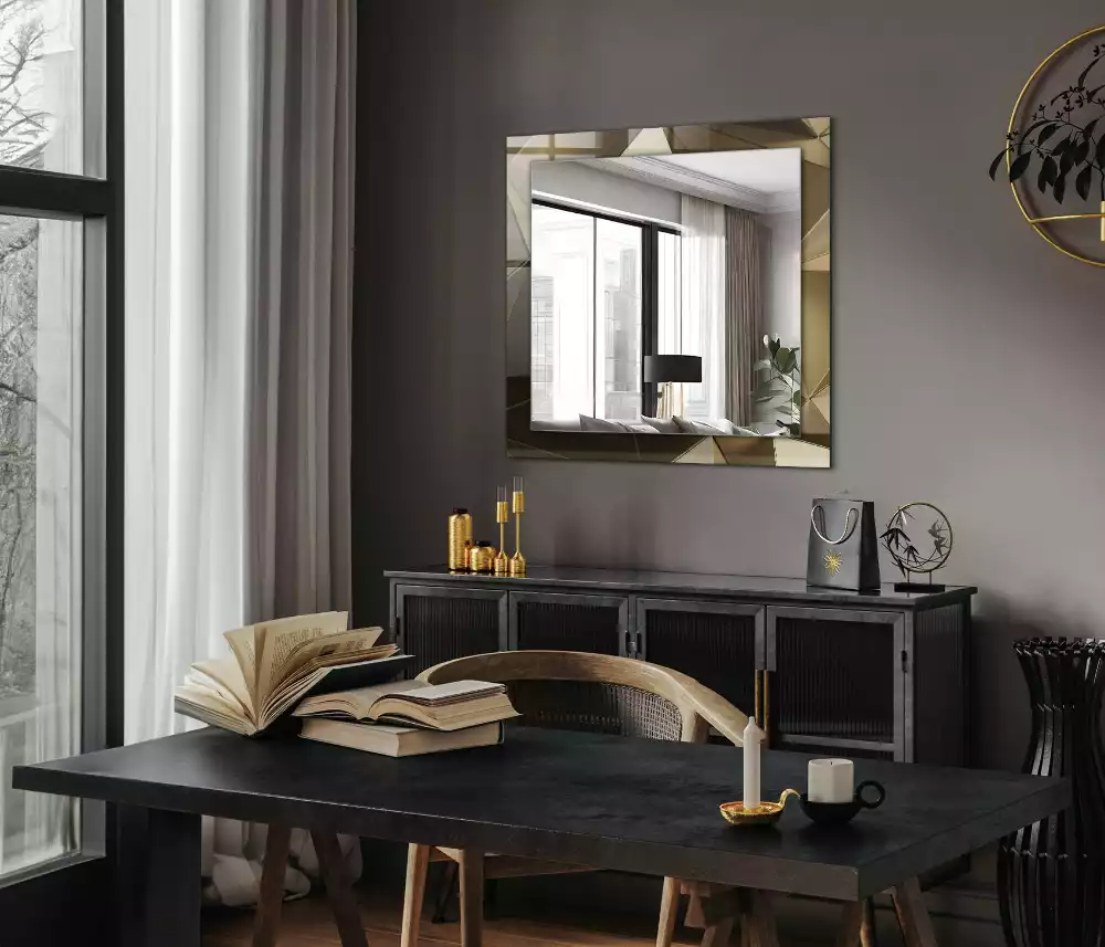 Rechteckiger dekorativer spiegel Geometrische Formen