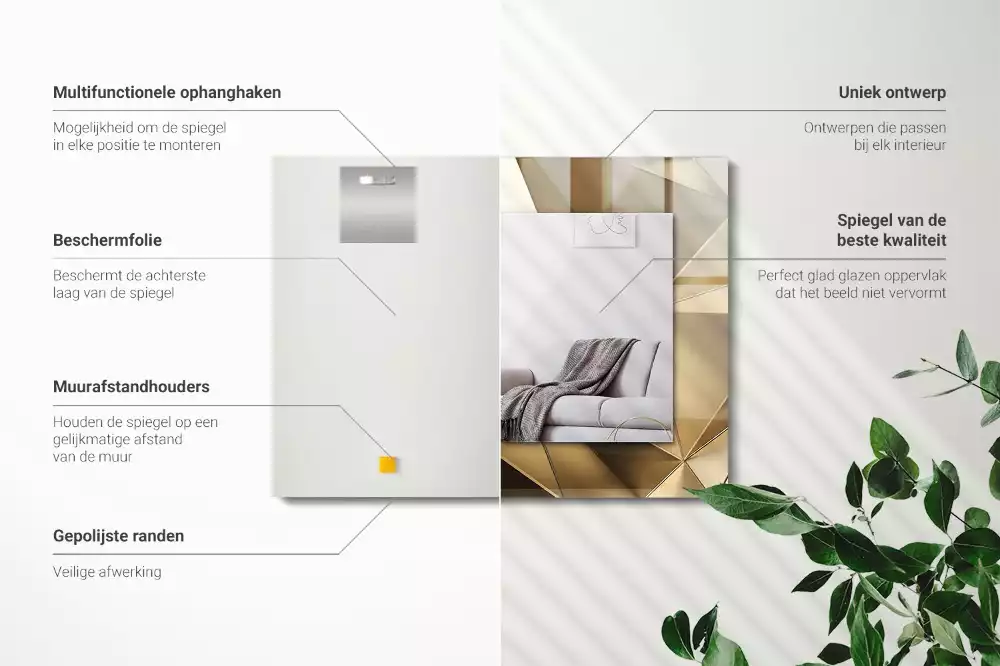 Rechteckiger dekorativer spiegel Geometrische Formen