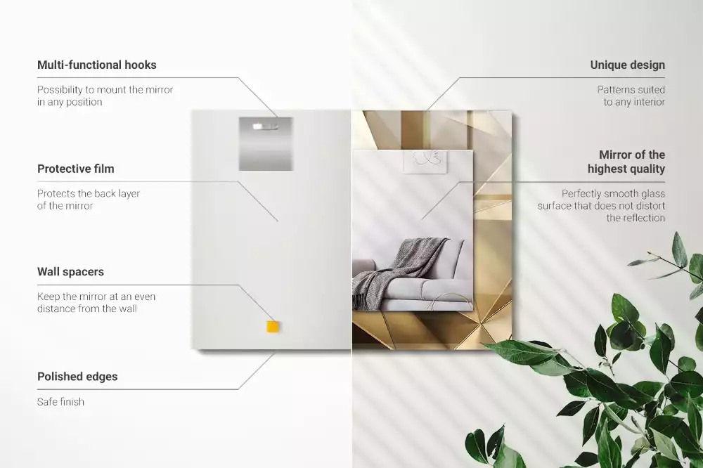 Rechteckiger dekorativer spiegel Geometrische Formen