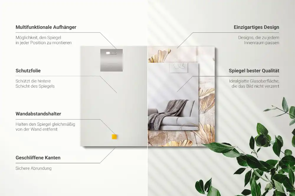 Spiegel mit rechteckigem aufdruck Vintage Blumen