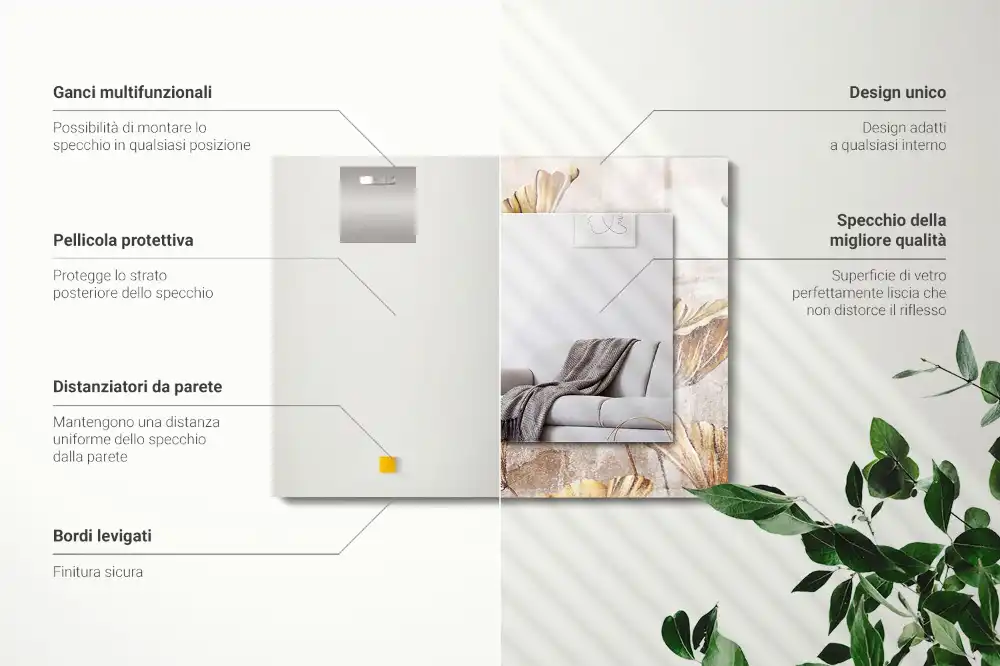 Spiegel mit rechteckigem aufdruck Vintage Blumen