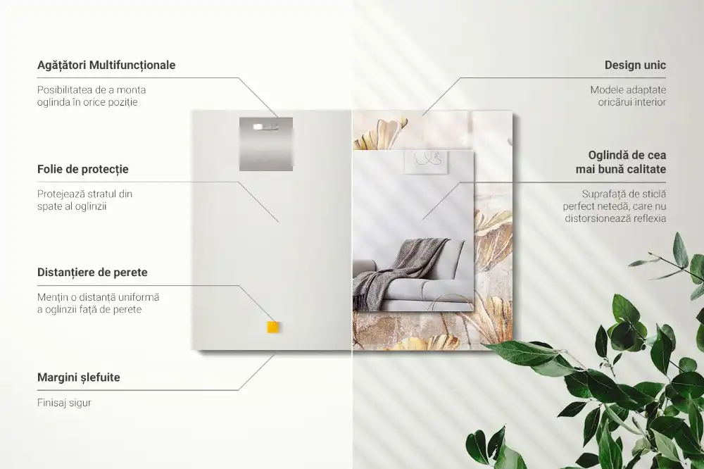 Spiegel mit rechteckigem aufdruck Vintage Blumen