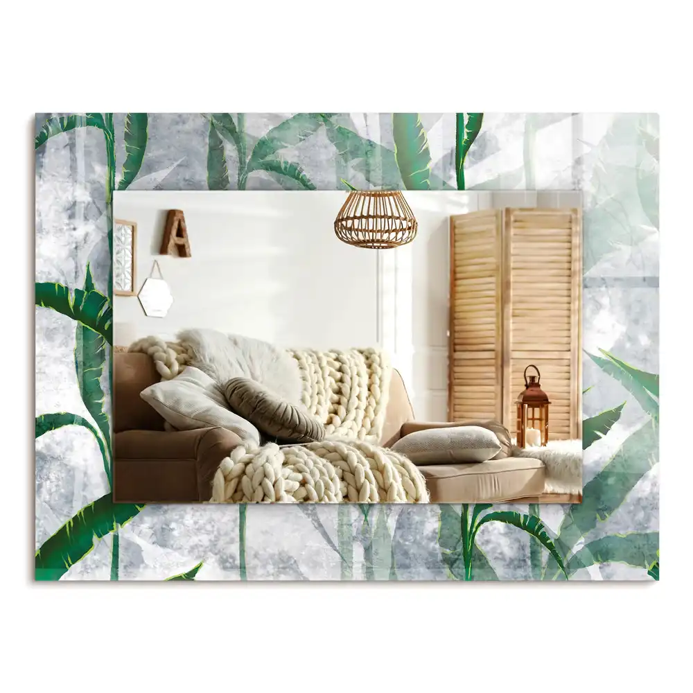 Rechteckiger spiegel Grüne Pflanzenblätter