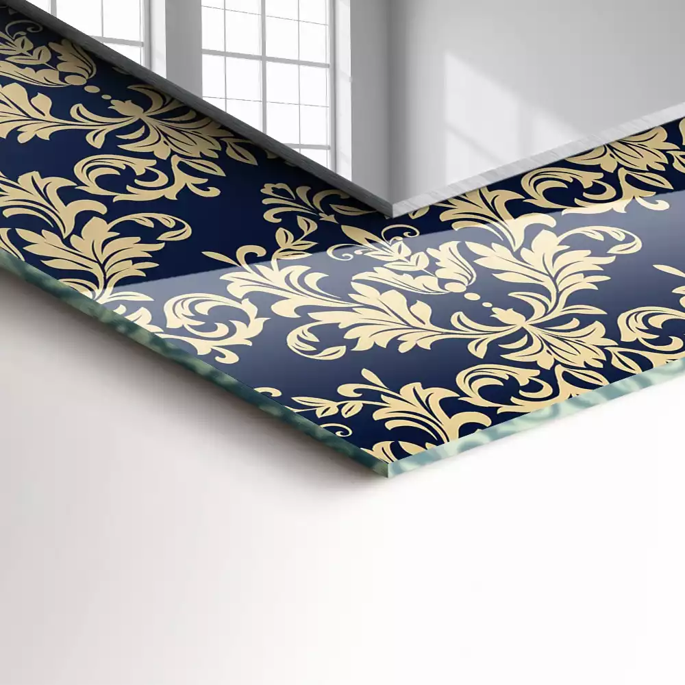 Rechteckiger dekorativer spiegel Victorianisches Tapetenmuster