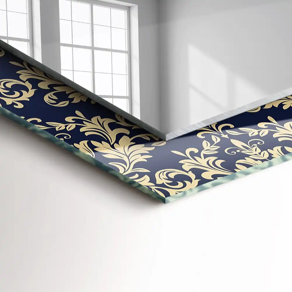 Rechteckiger dekorativer spiegel Victorianisches Tapetenmuster