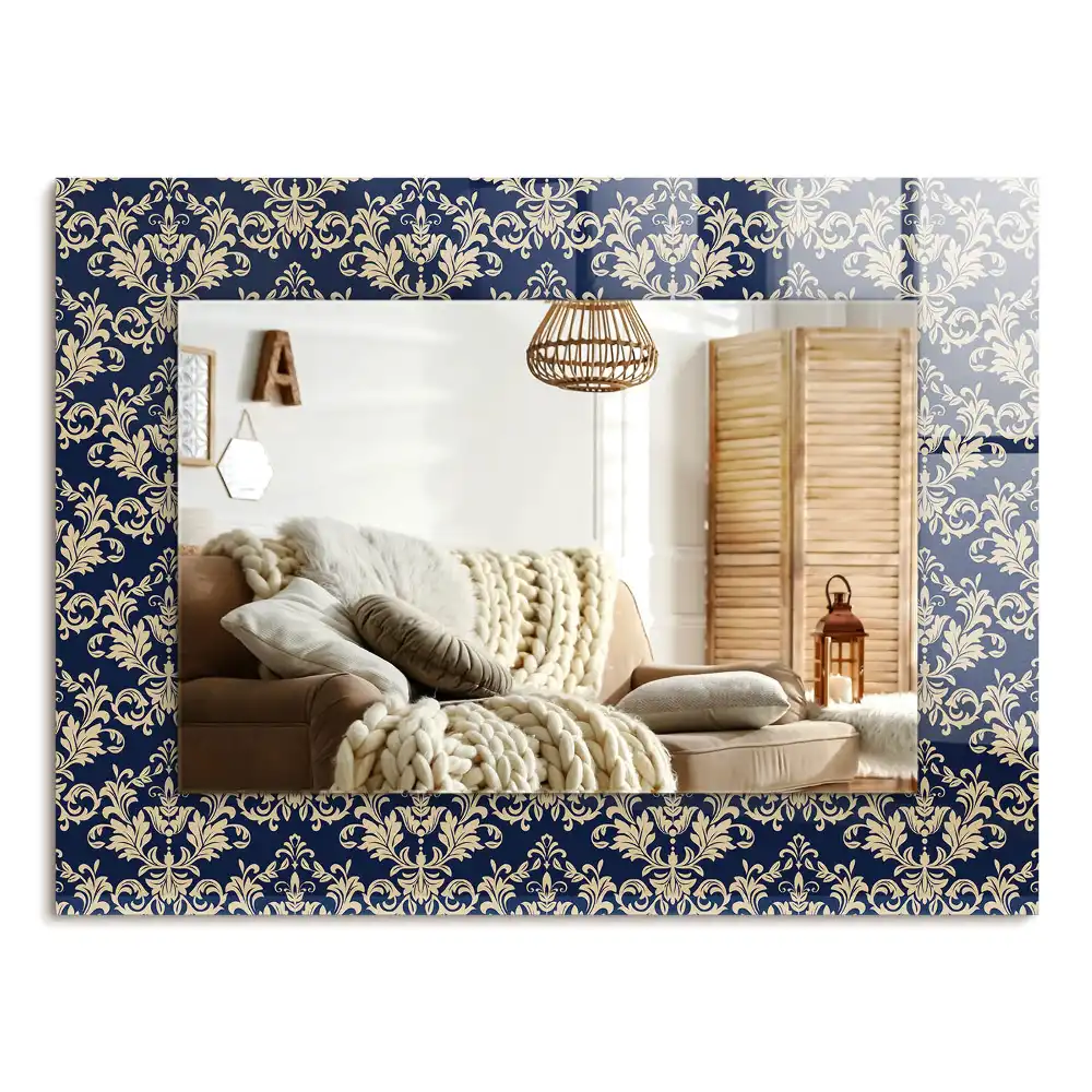 Rechteckiger dekorativer spiegel Victorianisches Tapetenmuster