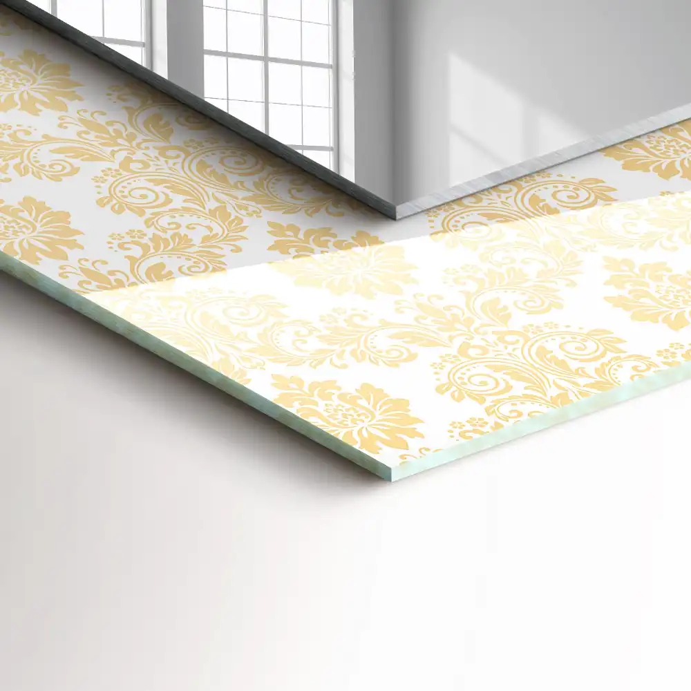 Spiegel mit rechteckigem aufdruck Gelbe Ornamente