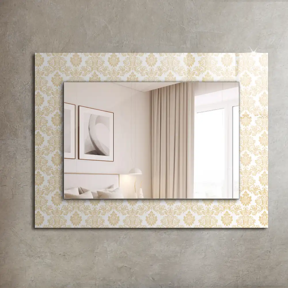 Spiegel mit rechteckigem aufdruck Gelbe Ornamente