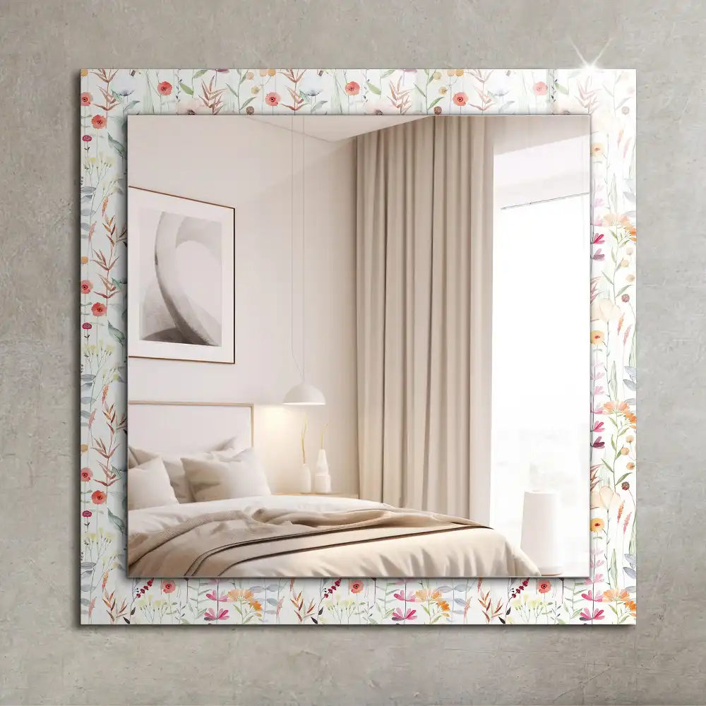 Rechteckiger spiegel Aquarell-Blumenmuster