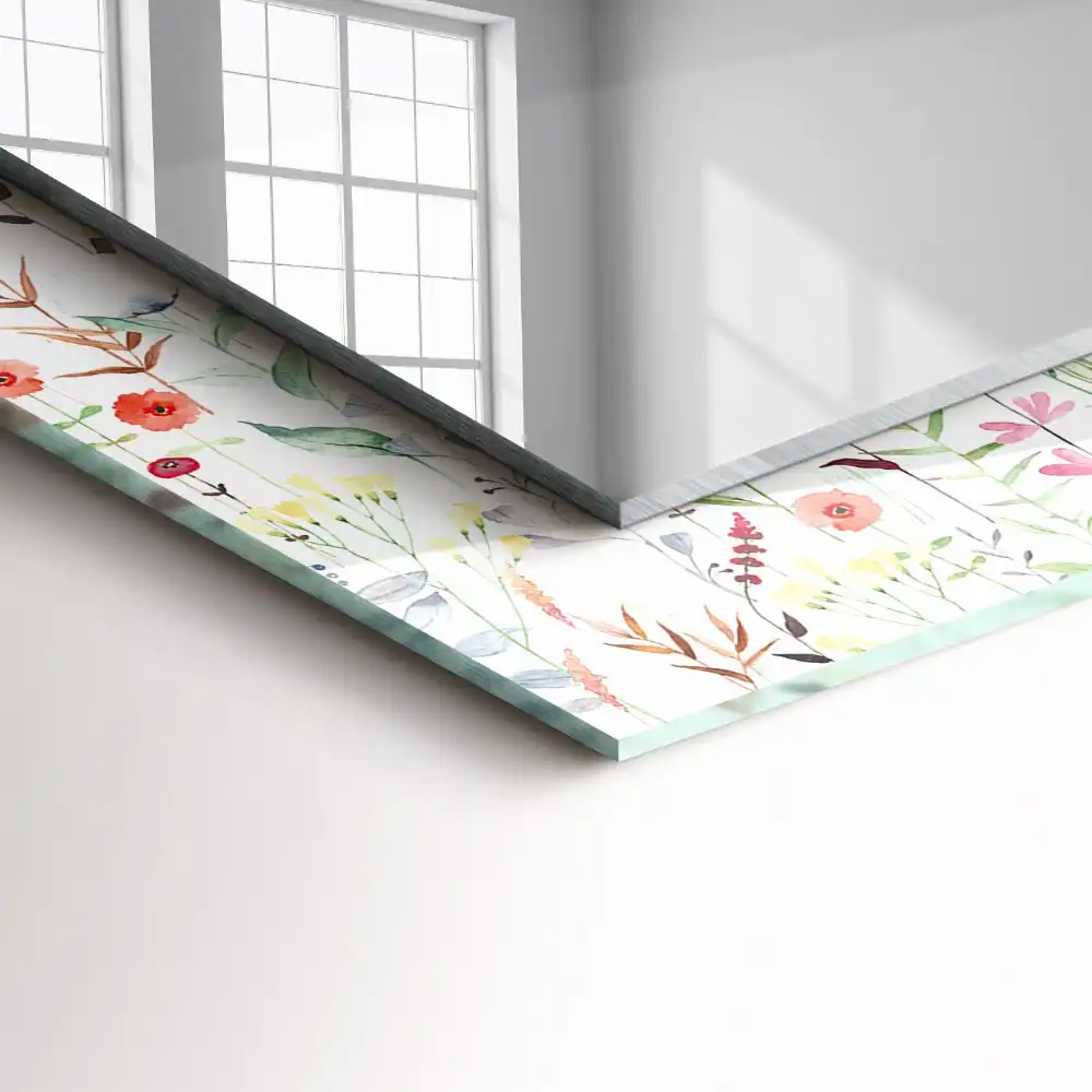 Rechteckiger spiegel Aquarell-Blumenmuster