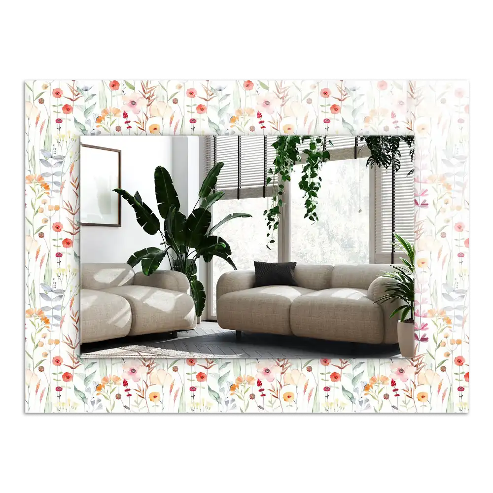 Rechteckiger spiegel Aquarell-Blumenmuster