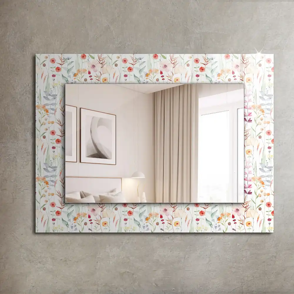 Rechteckiger spiegel Aquarell-Blumenmuster