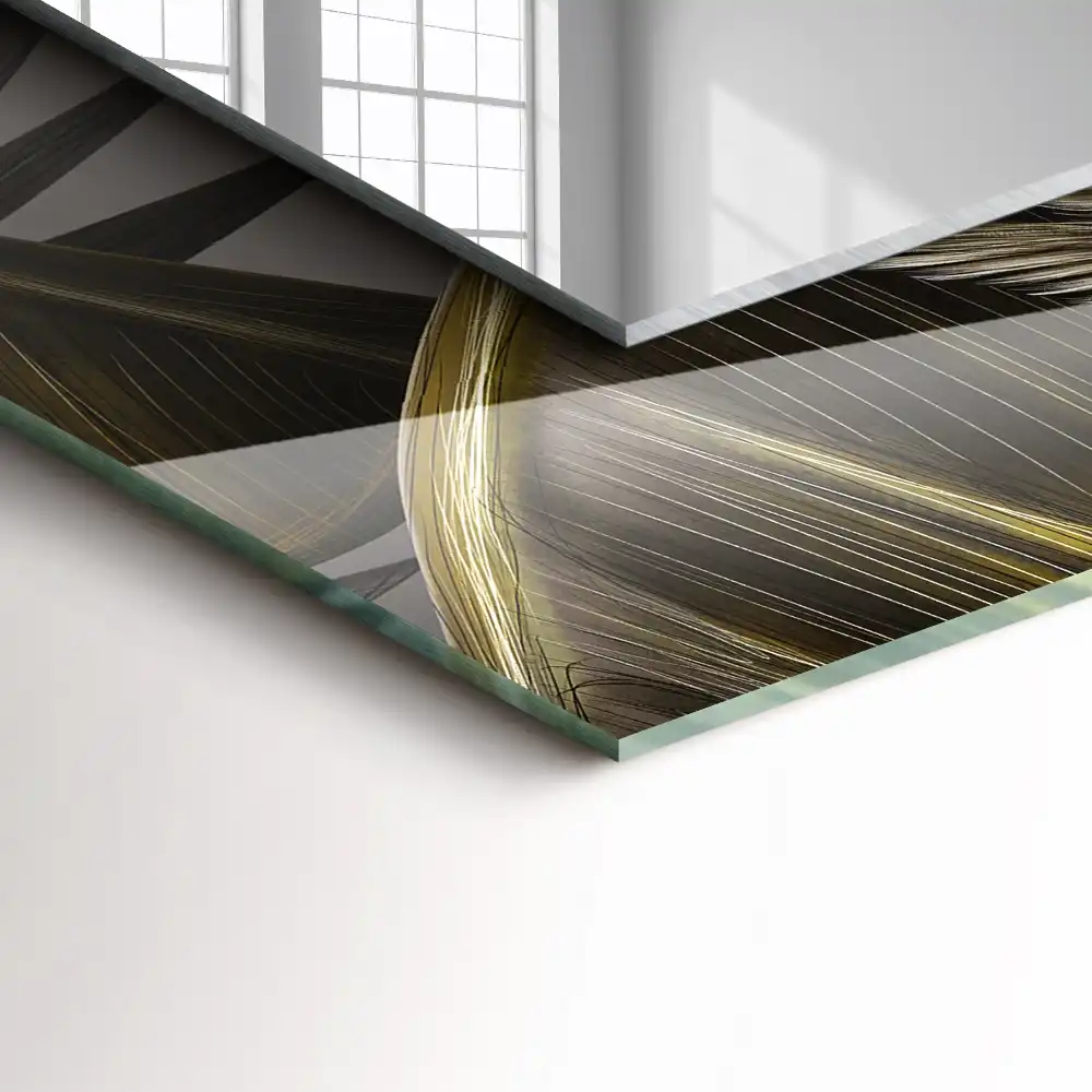 Rechteckiger dekorativer spiegel Blumen und Kolibris