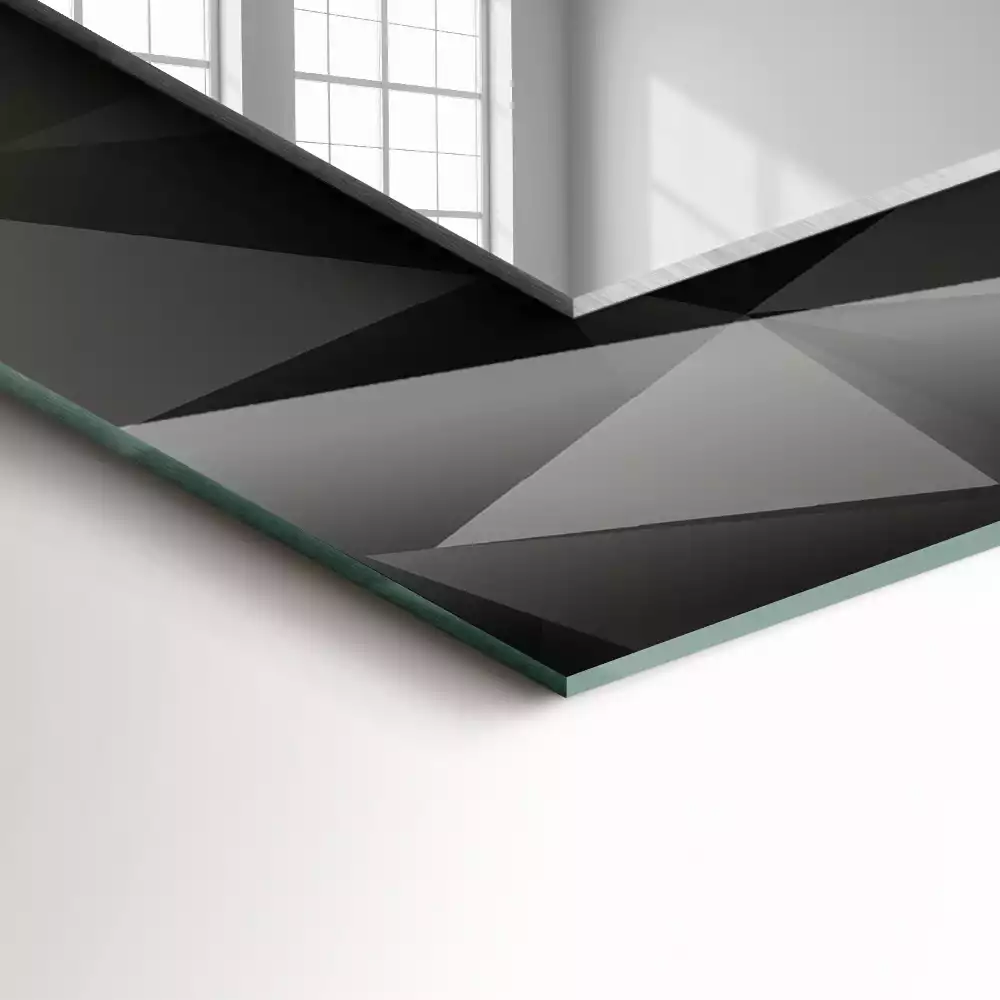 Rechteckiger spiegel Schwarze geometrische Formen