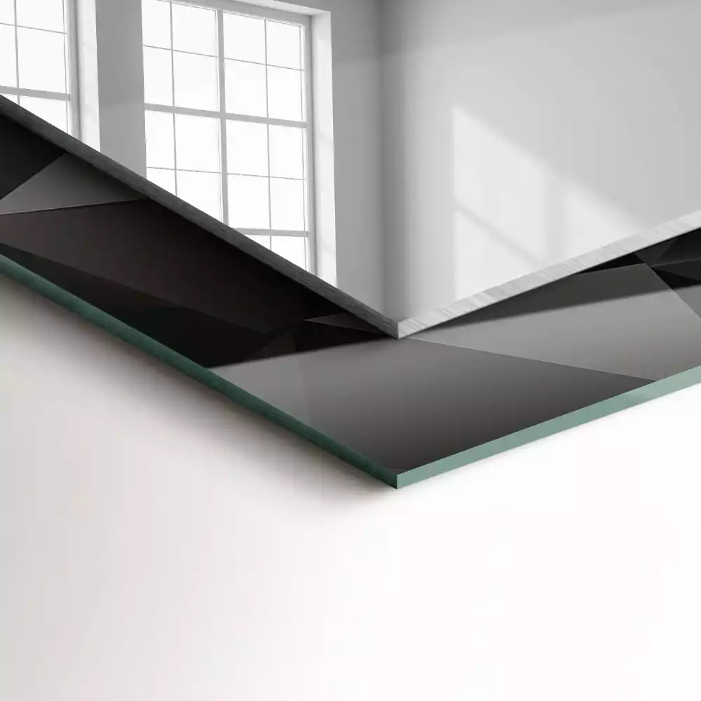 Rechteckiger spiegel Schwarze geometrische Formen