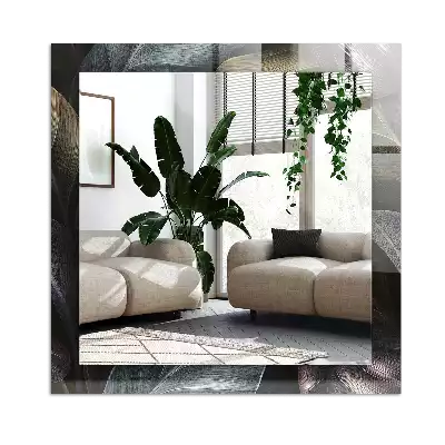 Rechteckiger dekorativer spiegel Bunte Pflanzenblätter