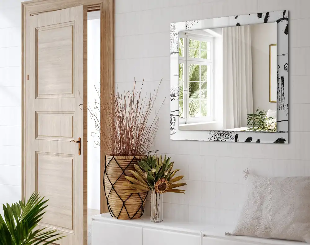 Spiegel mit rechteckigem aufdruck Abstrakte moderne Bordüren