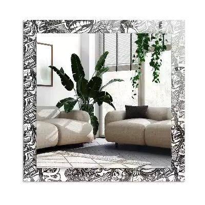 Rechteckiger spiegel Schwarz-weiße Muster