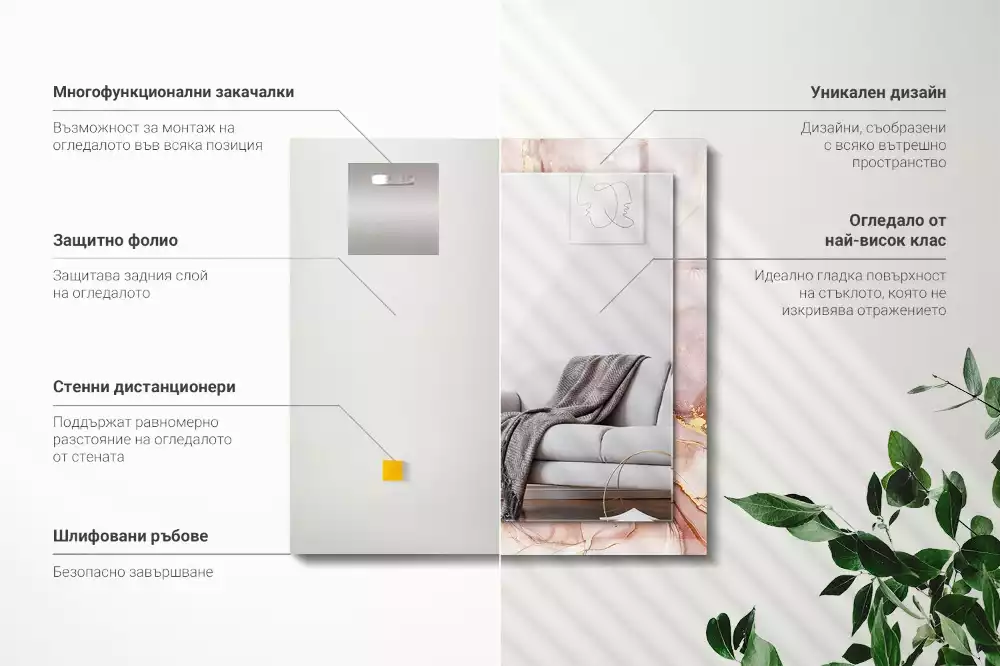 Spiegel mit rechteckigem aufdruck Abstrakte Aquarellkunst