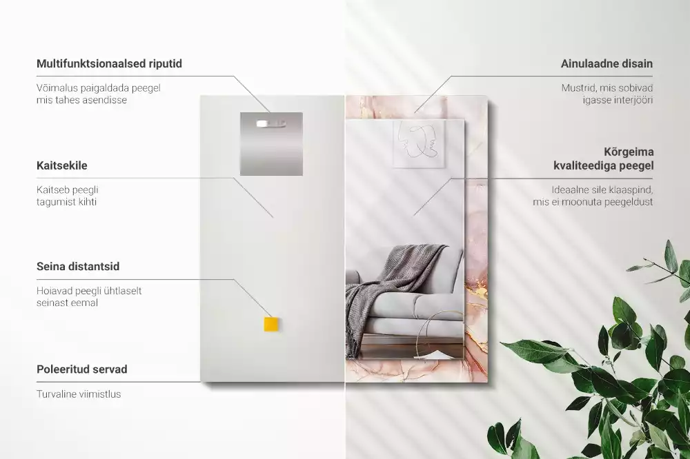 Spiegel mit rechteckigem aufdruck Abstrakte Aquarellkunst