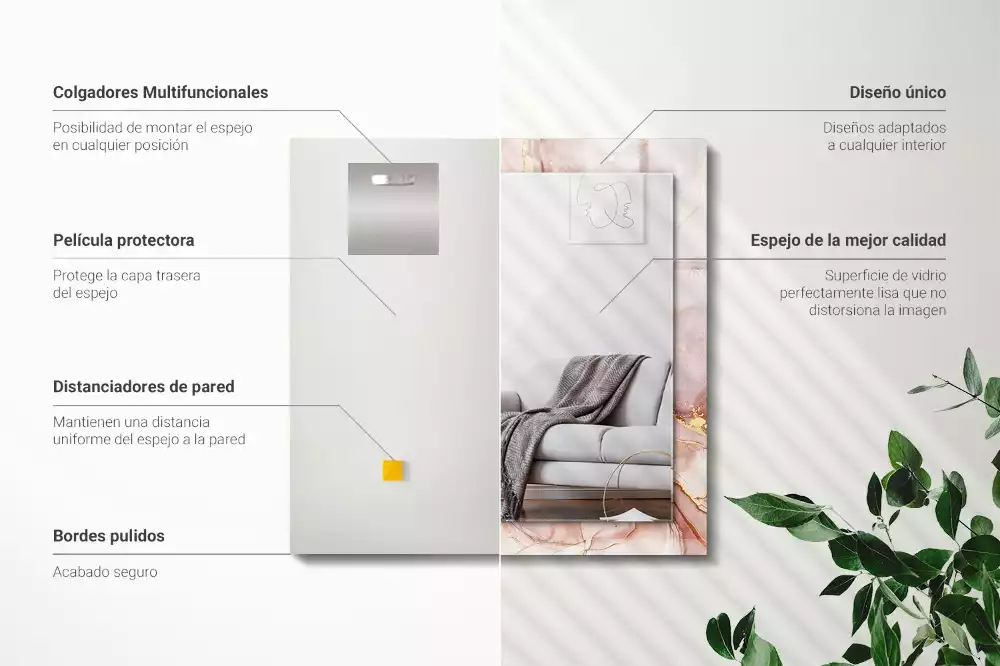 Spiegel mit rechteckigem aufdruck Abstrakte Aquarellkunst