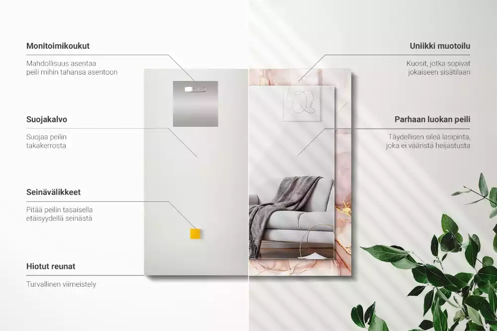 Spiegel mit rechteckigem aufdruck Abstrakte Aquarellkunst