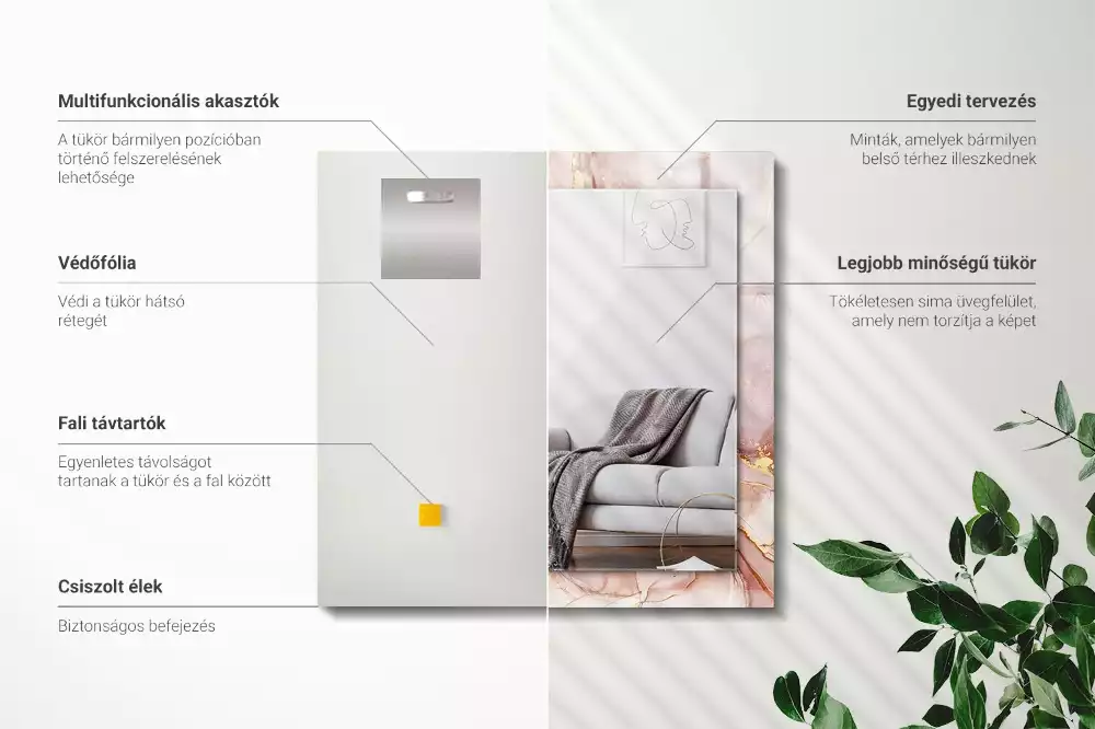 Spiegel mit rechteckigem aufdruck Abstrakte Aquarellkunst